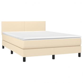 Boxspringbett mit Matratze Creme 140x200 cm Stoff