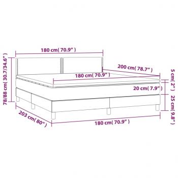 Boxspringbett mit Matratze Schwarz 180x200 cm Kunstleder