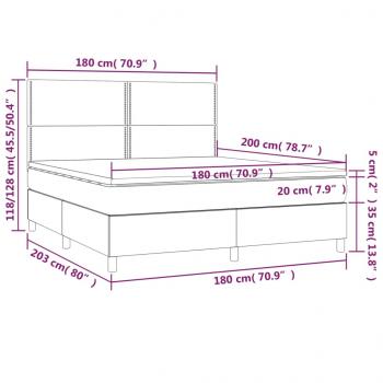 Boxspringbett mit Matratze Weiß 180x200 cm Kunstleder