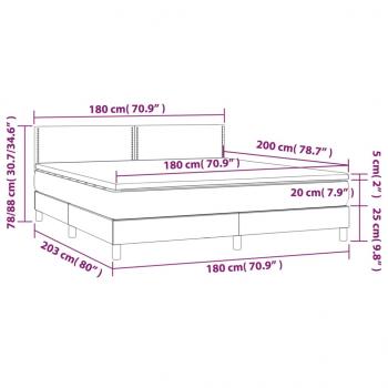 Boxspringbett mit Matratze Rosa 180x200 cm Samt