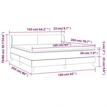 Boxspringbett mit Matratze Rosa 160x200 cm Samt