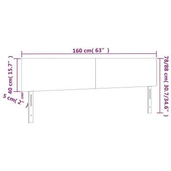 LED Kopfteil Dunkelblau 160x5x78/88 cm Samt