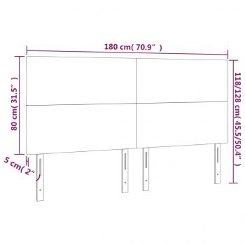 LED Kopfteil Rosa 180x5x118/128 cm Samt