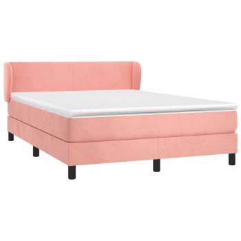 Boxspringbett mit Matratze Rosa 140x200 cm Samt