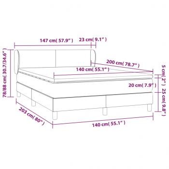 Boxspringbett mit Matratze Rosa 140x200 cm Samt