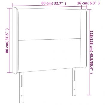 LED Kopfteil Weiß 83x16x118/128 cm Kunstleder 