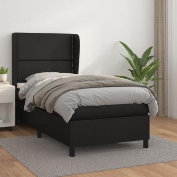 ARDEBO.de - Boxspringbett mit Matratze Schwarz 90x200 cm Kunstleder