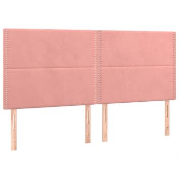 Boxspringbett mit Matratze Rosa 180x200 cm Samt