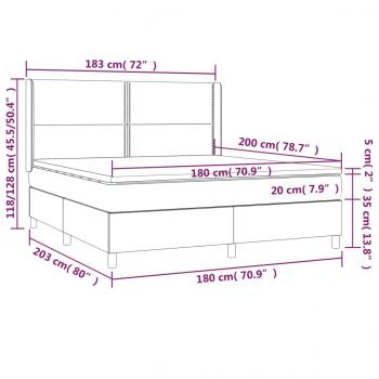 Boxspringbett mit Matratze Rosa 180x200 cm Samt