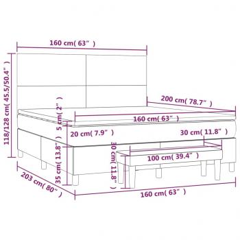 Boxspringbett mit Matratze Taupe 160x200 cm Stoff