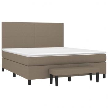 Boxspringbett mit Matratze Taupe 160x200 cm Stoff