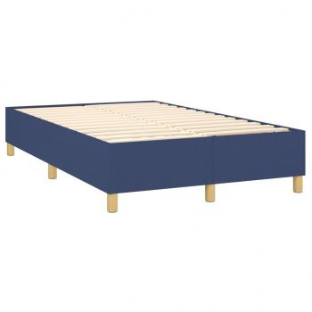 Boxspringbett mit Matratze Blau 120x200 cm Stoff