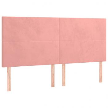 Boxspringbett mit Matratze Rosa 180x200 cm Samt