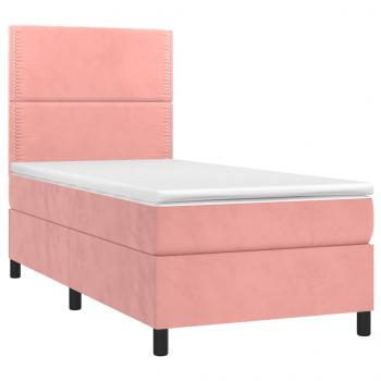 Boxspringbett mit Matratze Rosa 90x190 cm Samt