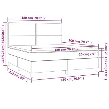 Boxspringbett mit Matratze Schwarz 180x200 cm Kunstleder