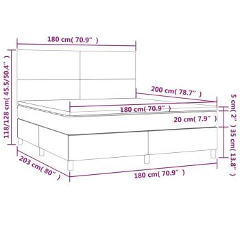 Boxspringbett mit Matratze Dunkelblau 180x200 cm Samt