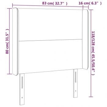 LED Kopfteil Rosa 83x16x118/128 cm Samt