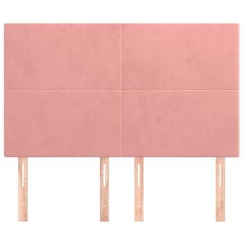 Kopfteile 4 Stk. Rosa 72x5x78/88 cm Samt