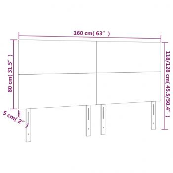 Kopfteile 4 Stk. Rosa 80x5x78/88 cm Samt