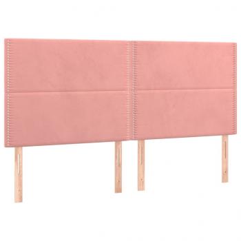 Kopfteile 4 Stk. Rosa 90x5x78/88 cm Samt