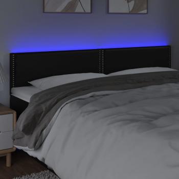 LED Kopfteil Schwarz 180x5x78/88 cm Kunstleder