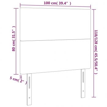 LED Kopfteil Blau 100x5x118/128 cm Stoff