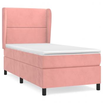 Boxspringbett mit Matratze Rosa 90x200 cm Samt