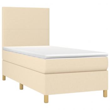 Boxspringbett mit Matratze Creme 100x200 cm Stoff