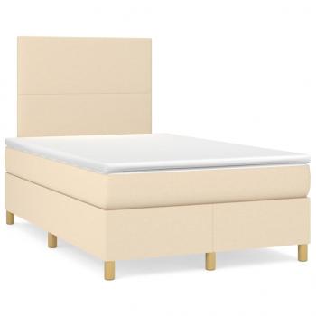 Boxspringbett mit Matratze Creme 120x200 cm Stoff