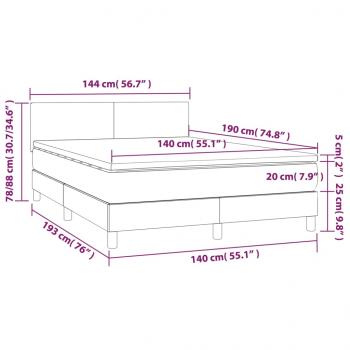 Boxspringbett mit Matratze Rosa 140x190 cm Samt