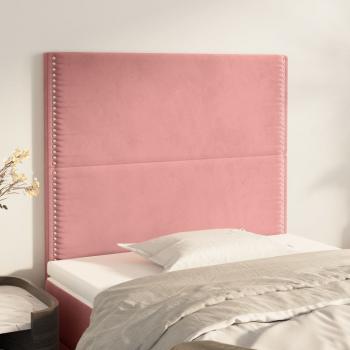 ARDEBO.de - Kopfteile 2 Stk. Rosa 90x5x78/88 cm Samt