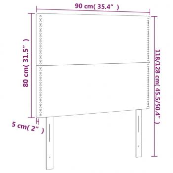 Kopfteile 2 Stk. Rosa 90x5x78/88 cm Samt