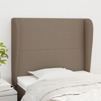 ARDEBO.de - Kopfteil mit Ohren Taupe 83x23x118/128 cm Stoff