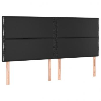 LED Kopfteil Schwarz 180x5x118/128 cm Kunstleder