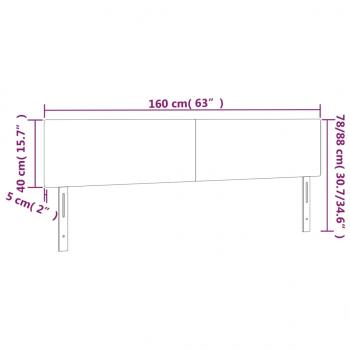 Kopfteile 2 Stk. Dunkelgrau 80x5x78/88 cm Stoff