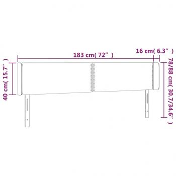 LED Kopfteil Dunkelgrün 183x16x78/88 cm Samt