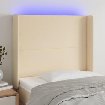 ARDEBO.de - LED Kopfteil Creme 83x16x118/128 cm Stoff