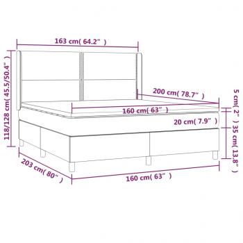 Boxspringbett mit Matratze Schwarz 160x200 cm Kunstleder