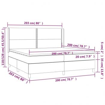 Boxspringbett mit Matratze & LED Dunkelblau 200x200 cm Samt