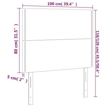 Kopfteile 2 Stk. Schwarz 100x5x78/88 cm Samt