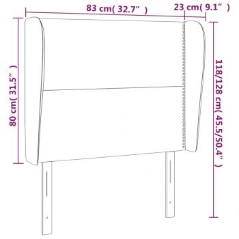 Kopfteil mit Ohren Grau 83x23x118/128 cm Kunstleder