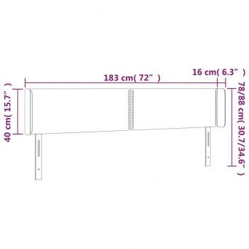 Kopfteil mit Ohren Grau 183x16x78/88 cm Kunstleder