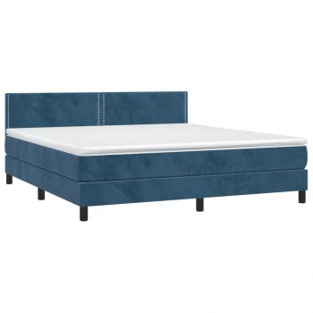 Boxspringbett mit Matratze & LED Dunkelblau 180x200 cm Samt