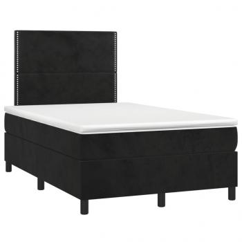 Boxspringbett mit Matratze Schwarz 120x200 cm Samt