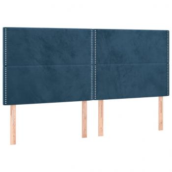 Kopfteile 4 Stk. Dunkelblau 90x5x78/88 cm Samt