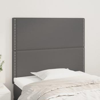 ARDEBO.de - Kopfteile 2 Stk. Grau 80x5x78/88 cm Kunstleder