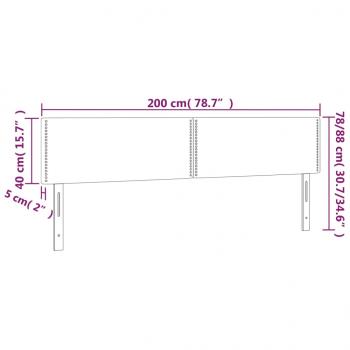 LED Kopfteil Schwarz 200x5x78/88 cm Samt