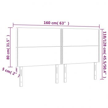 LED Kopfteil Schwarz 160x5x118/128 cm Kunstleder