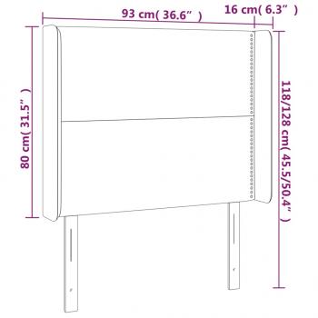 LED Kopfteil Dunkelblau 93x16x118/128 cm Samt