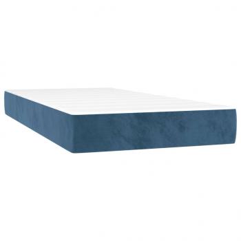 Boxspringbett mit Matratze & LED Dunkelblau 90x200 cm Samt